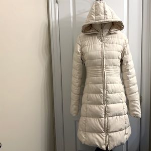 RW&CO. Down Feather Cream Women’s Warm Long Winter Snow Puffer Hood Jacket Coat